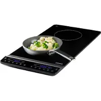 Domo DO30111KP, Schwarz, Arbeitsplatte, 25.3 cm, Keramik, Keramik, 1 Zone(n)