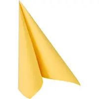 Papstar Servietten Royal Collection, 5 x 50 Stück, 1/4-Falz, Stoffoptik, 400 x 400 mm, Papier, gelb