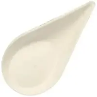 Papstar Fingerfood - Teller, Zuckerrohr "pure" 10,5 cm x 5,7 cm weiß "Drop", 10 x 50 Stück 500 Stück
