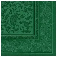 Papstar Servietten "ROYAL Collection" 1/4-Falz 40 cm x 40 cm dunkelgrün "Ornaments", 5 x 50 Stück 250 Stück