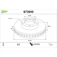 Valeo Bremsscheibe COATED 673045