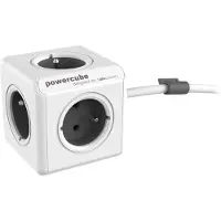Allocacoc PowerCube Extended Type E Verlängerungskabel 1 5 m 5 AC-Ausgänge Indoor Grau