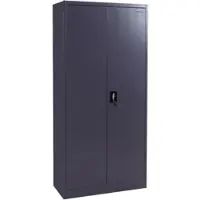 Proregal Aktenschrank | HxBxT 185x90x40cm | 2 Türen abschließbar Metall | Dunkelgrau| Stahlschrank Büroschrank Schrank