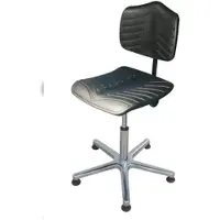 Proregal Arbeitsstuhl Arlington, großer Rückenlehne, Sitzneige, Sitzhöhe 44-63cm, Polyurethane-Soft-Sitz, Aluminium-Fußkreuz, Gleiter