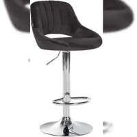 Proregal CHEFGASTRO Barhocker NIAGARA Samt Chrom HxBxT 85x47x48cm Samt Schwarz Barstuhl