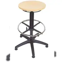 Proregal Hocker Louisville | Sitzhöhe 55-81cm | Ø 63cm | Tragfähigkeit 110kg | Buche-Sitz | Kunststoff-Fußkreuz, Fußring, Gleiter | Buche