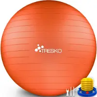 Tresko Gymnastikball Anti-Burst, mit Luftpumpe, Ø 75 cm, orange, belastbar bis 300 kg