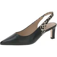 Peter kaiser 79608 012, Peeptoes & Slingpumps in Schwarz / Leo-Look für Damen, Größe 39