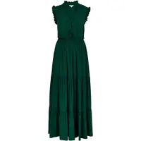 Apricot Maxikleid "Maxikleid mit V-Ausschnitt" mit Rüschen