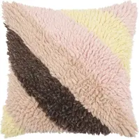 Fonq Strippi Zierkissen 50 x 50 cm - Rosa / Gelb