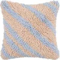 Fonq Strippi Zierkissen 50 x 50 cm - Blau / Beige
