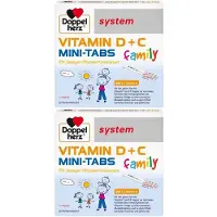 Doppelherz Vitamin D+C Mini-Tabs family system 2x 2x20 St Pellets