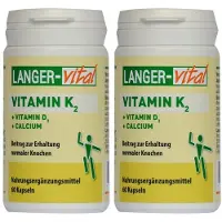 LANGER-vital Vitamin K2+D3+Calcium Kapseln 2x 2x60 St