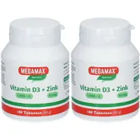 MEGAMAX Vitamin D3 1.000 I.E.+Zink 10 mg Tabletten 2x 2x100 St