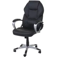 Proregal Massage-Bürostuhl | HxBxT 123x66x68 cm | Sitzhöhe 48cm | Heizfunktion Massagefunktion Kunstleder | Schwarz | Drehstuhl Chefsessel