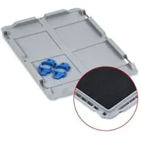 Proregal 10x Auflagedeckel Set Eurobox NextGen mit Schaumstoff und 4 blaue Schiebeschnappverschlüsse | BxT 40x60cm | Eurobehälter