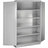 Proregal Stahlschrank Owl mit 4 Fachboden HxBxT 192 x 110 x 38 cm Lichtgrau