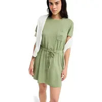 Roxy Jerseykleid "Sunny Expedition Solid", Damen, Gr. S, grün (olivgrün), Obermaterial: 60% Baumwolle, 40% Polyester., Kleider Jerseykleid