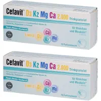 Cefavit D3 K2 Mg Ca 2.000 Trinkgranulat 2x 2x10 St Granulat zur Herstellung einer Susp. zum Einnehmen