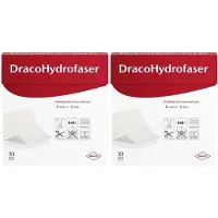 Dräco Dracohydrofaser 5x5 cm gelbildender Faserverband 2x 2x10 St Verband