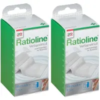 Ratioline acute Verbandmull 10 cmx2 m gerollt 2x 2x1 St Verband