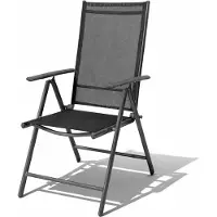 Mojawo Garten Klappstuhl Aluminium - Textilen Anthrazit / Anthrazit