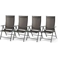 Mojawo 4 Stk. Garten Klappstuhl Aluminium - Textilen Anthrazit / Anthrazit