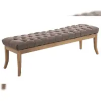 DELUKE Sitzbank CANNES Stoff Taupe 150x38x46cm Hellbraun Sitzbank Flur Sitzhocker Esszimmerbank Polsterbank Schlafzimmer