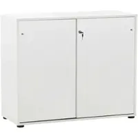 Proregal Möbelpartner Aktenschrank Pigeon Large | HxBxT 83,6x100x41cm | 2 Fächern & 2 abschließbare Schiebetüren | Weiß | Büroschrank von