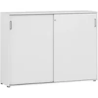 Proregal Schiebetürenschrank Hippo Large HxBxT 120 x 160 x 40 cm 3 Fächern & 2 Schiebetüren Lichtgrau