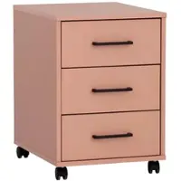 Proregal Möbelpartner Rollcontainer Jellyfish | HxBxT 57x40x50cm (Höhe mit Rollen) | 3 Schubladen | Apricot | Schreibtischcontainer Büroschrank von