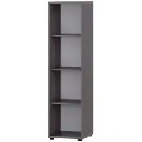 Proregal Möbelpartner Aktenregal Lion | Large | HxBxT 153x40x40 cm | 4 Fächern | Eschegrau | Büroregal, Bücherregal von
