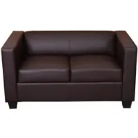 Mendler 2er Sofa Couch Loungesofa Lille Kunstleder, coffee