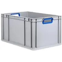 Proregal Eurobox NextGen Color | HxBxT 32x40x60cm | 65 Liter | Griffe blau offen | Verstärkter Boden | Eurobehälter, Transportbox, Transportbehälter