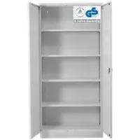 Proregal Stahlschrank BEE mit 9 lackierten Fachböden | HxBxT 195x92x42cm | Weiß-Weiß | Werkstattschrank Werkzeugschrank Aktenschrank Universalschrank