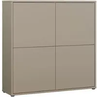 Forte Highboard "Alice Springs", beige (taupe), B:124,5cm H:121,5cm T:34,9cm, Holzwerkstoff, Sideboards, Highboard, Grifflos,Push to open, Stauraum