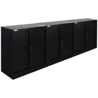 Proregal Mega Deal 3X Aktenschrank Elephant mit abschließbaren Schiebetüren HxBxT 90x90x40cm 2 Fachböden Schwarz Metallschrank abschließbar