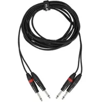Klang Twin Audiokabel, 6 Meter 2x 6,3mm Klinke, male, mono - 2x 6,3mm Klinke, ma... - Audiokabel