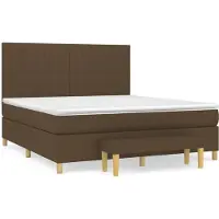 Syfax Boxspringbett mit Matratze Dunkelbraun 160x200 cm Stoff