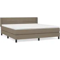 Syfax Boxspringbett mit Matratze Taupe 160x200 cm Stoff