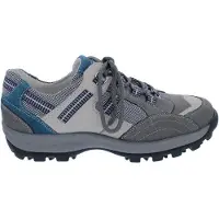 Waldlaufer Outdoor Halbschuh Holly 471008-809-362, Nubukleder, Grau mit Blau, Weite H, Fußbett zum Wechseln 43