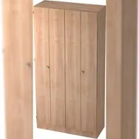 Bümö office Aktenschrank mit Falttüren, Büroschrank 100cm breit in Nussbaum - Ordnerschrank 5OH groß, Falttürenschrank für Akten, Ordner & Co. - Büro