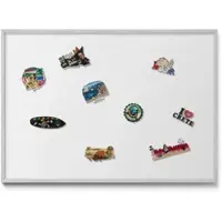Tulup Magnettafel Dekoratives Magnetboard aus Metall Farbe Weiß 100x70 cm Magnettafel für Urlaubsmitbringsel Silberner Rahmen