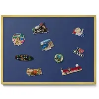 Tulup MAGNETTAFEL 70x50 cm Goldener Rahmen Dunkelblau