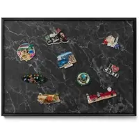 Tulup MAGNETTAFEL 70x50 cm Schwarzer Rahmen Eleganter Schwarzer Marmor