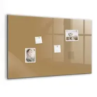 Tulup Magnettafel Beschreibbar Dunkelbeige Farbe 90x60 cm Magnettafel Küche Glas Schwarzer Marker Glastafel Magnetisch