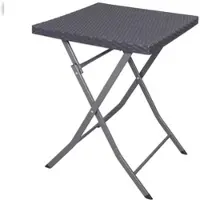 Aro Outdoor Klapptisch Bistro, Stahl/Kunstsoff, Rattan Optik, grau
