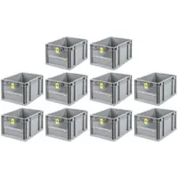 Proregal SparSet 10x Eurobox NextGen Insight Cover HxBxT 22 x 30 x 40 20 Liter Niedrig/Gelb Eurobehälter Transportbox