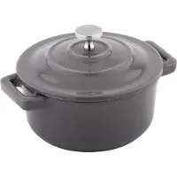 CS Kochsysteme Kochtopf CS KOCH-SYSTEME "XANTEN Mini, Durchmesser: 13 x 10 cm, Gusseisen, hellgrau", grau, B:10cm H:5cm L:13cm Ø:10cm, Töpfe, Kochtopf, Gusseisen aus DISA-Verfahren mit PronamelPlus Emaille