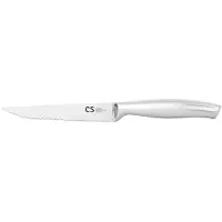 Cs Koch-systeme Steakmesser "SILVER 6-teiliges Set, Edelstahl rostfrei 18/10" mit fein gezahnter Klinge für müheloses Schneiden ohne Reißen